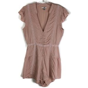 Amuse Society Violet Polka Dot Lace Jumper in Wild Rose